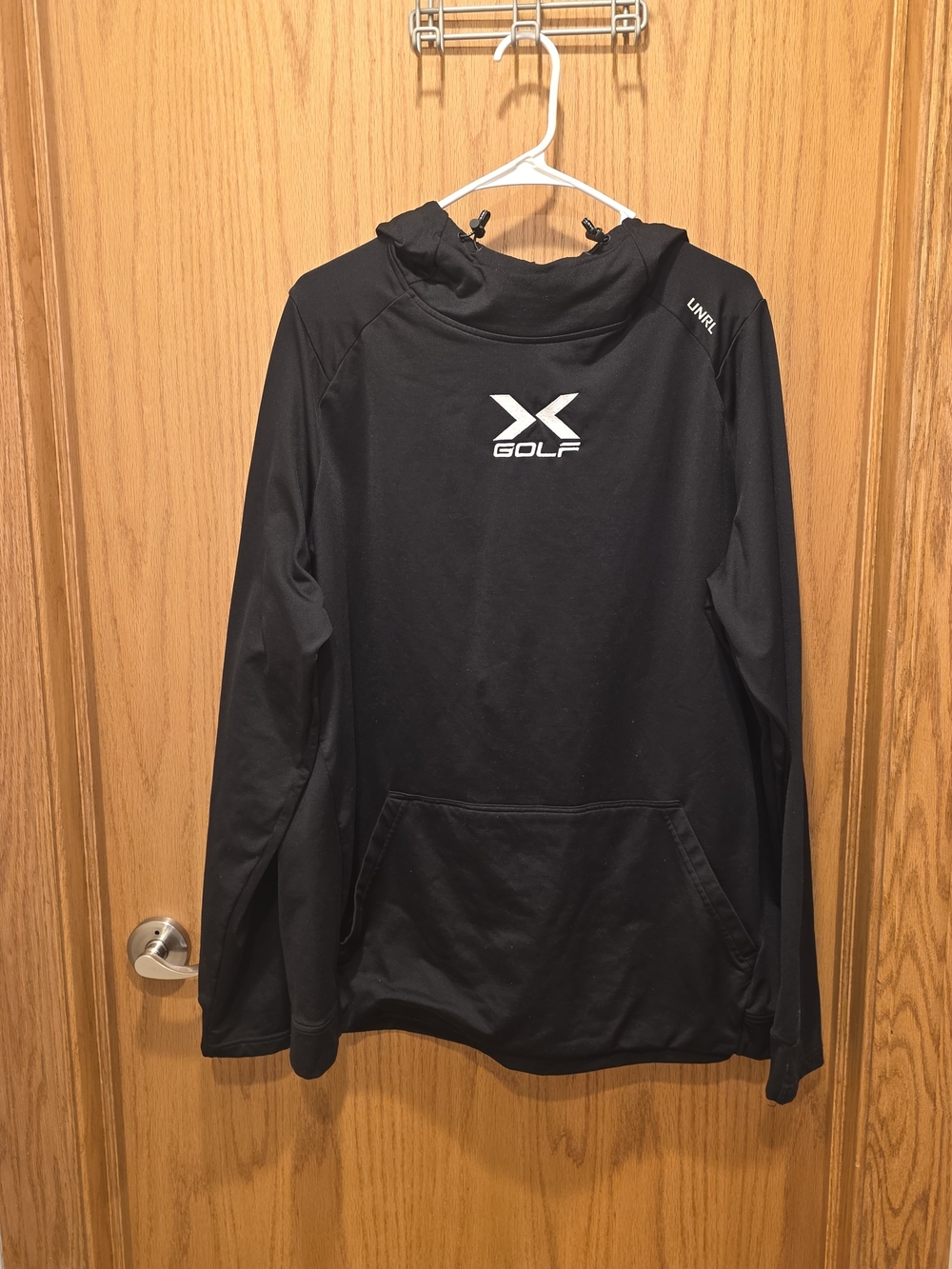 Unrl Crossover GOLF Men's Black Pullover Hoodie with Front Pocket